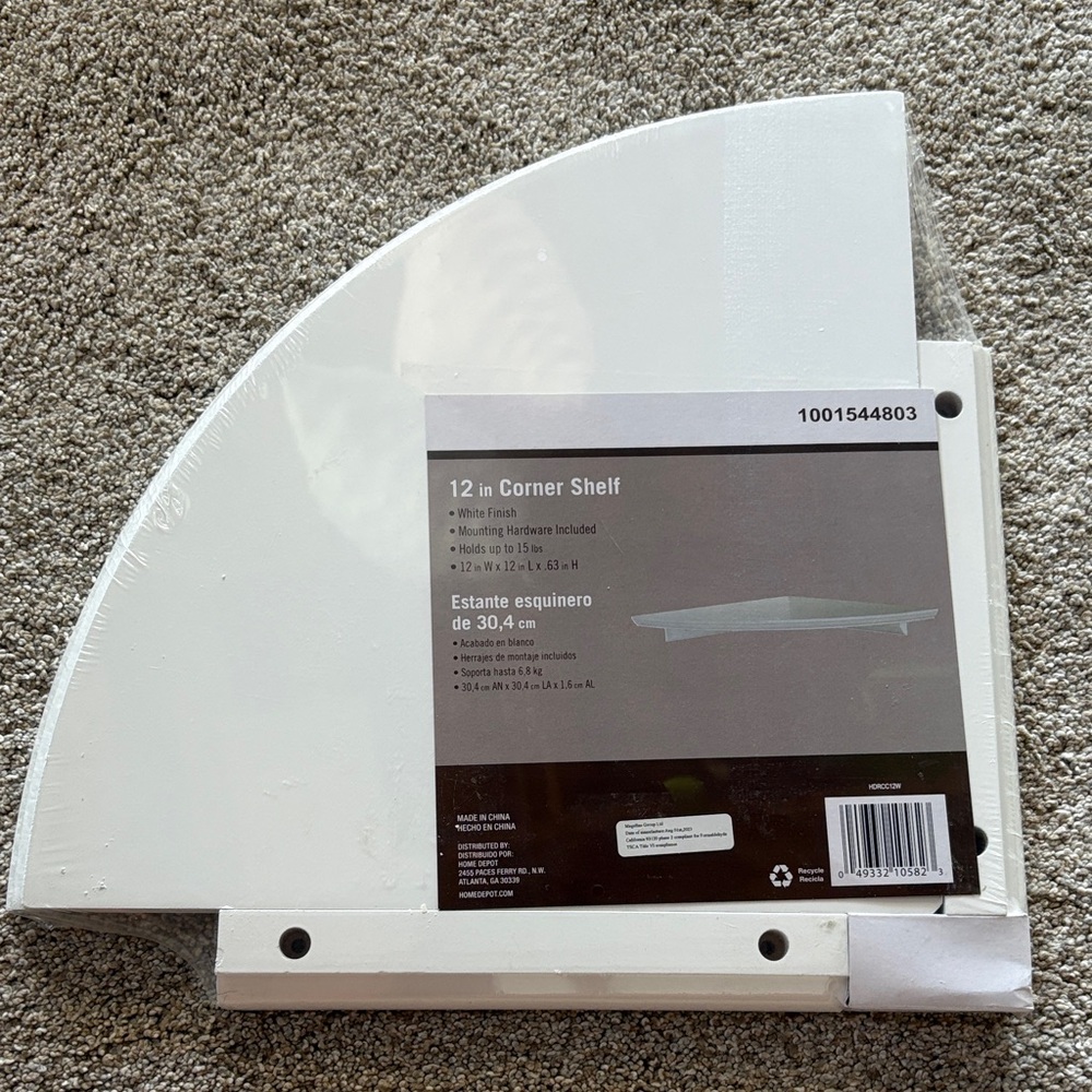 Elegant White Corner Shelf